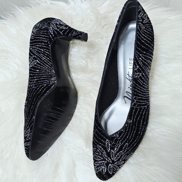 Night Life By Life Stride Black Heels With Crystal Embellishments Size 7A🌴 - Picture 7 of 11
